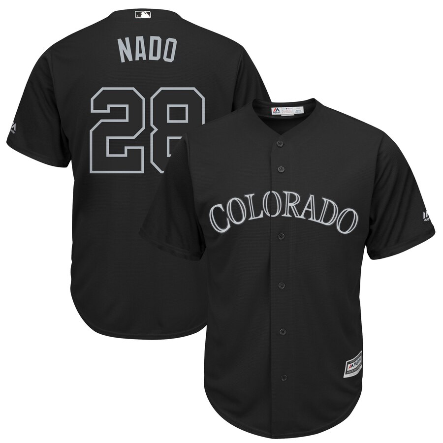 Men Colorado Rockies #28 Nado black MLB Jersey->pittsburgh steelers->NFL Jersey